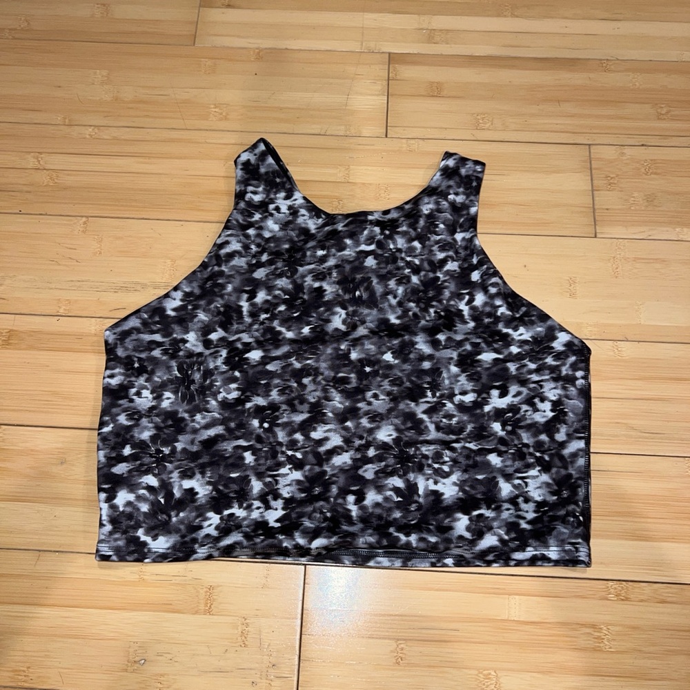 Athleta Black and Gray Sleeveless Crop Tank Top